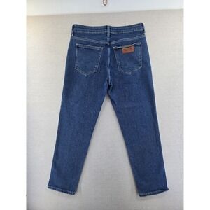 WRANGLER Women's 28 Fits 30x25" Cropped Straight Jeans High Rise Blue RETRO